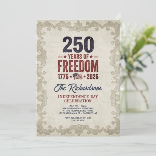 Rustic 250th Anniversary Independence Day 招待状 (スタンド正面)