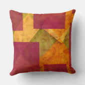 Rustic Abstract Autumn Colors Throw Pillow クッション (裏面)