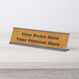Rustic Abstract Modern Contemporary Geometric Art デスクネームプレート