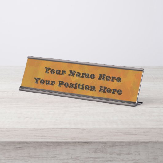 Rustic Abstract Modern Contemporary Geometric Art デスクネームプレート (正面)