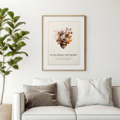 Rustic Acorn Floral Ivory Fall Poster ポスター