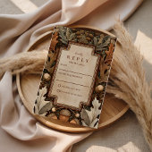 Rustic Acorn Woodland Wedding 出欠カード