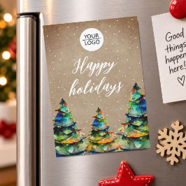 Rustic Add Logo クリスマスツリー会社 マグネット