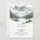 Rustic Adventure Awaits Mountain Landscape Wedding 招待状 (正面)
