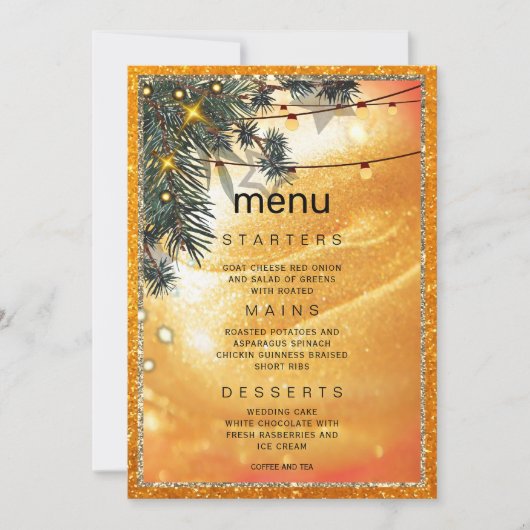 Rustic Amber Dinner Invitation 招待状 (正面)