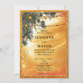 Rustic Amber Lights Wedding Invitation 招待状 (正面)