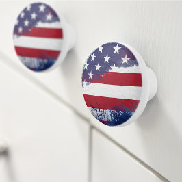 Rustic American Flag Ceramic Pull セラミックノブ