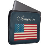 Rustic American Flag Laptop Case ラップトップスリーブ (正面右)