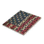 Rustic American Flag Leopard Print (1) タイル (側面)