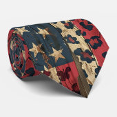 Rustic American Flag Leopard Print (1) ネクタイ (ロール)