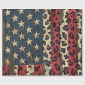 Rustic American Flag Leopard Print (1) ラッピングペーパー (フラット)