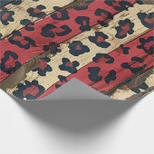 Rustic American Flag Leopard Print (1) ラッピングペーパー (角)