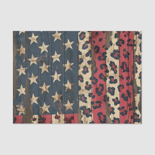 Rustic American Flag Leopard Print (1) 薄葉紙 (正面)