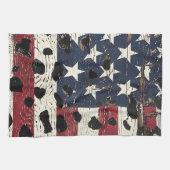 Rustic American Flag Leopard Print (2) キッチンタオル (横)