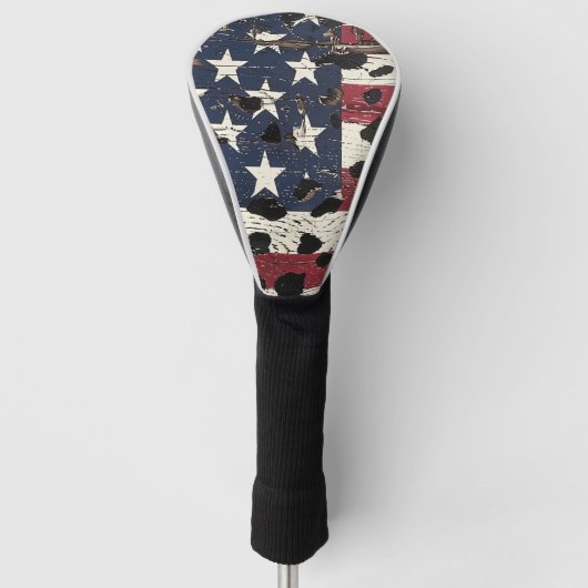Rustic American Flag Leopard Print (2) ゴルフヘッドカバー (正面)
