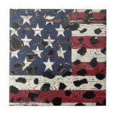 Rustic American Flag Leopard Print (2) タイル (正面)