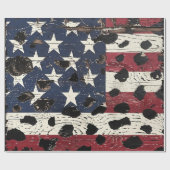 Rustic American Flag Leopard Print (2) ラッピングペーパー (フラット)