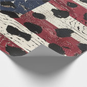 Rustic American Flag Leopard Print (2) ラッピングペーパー (角)