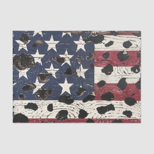 Rustic American Flag Leopard Print (2) 薄葉紙 (正面)