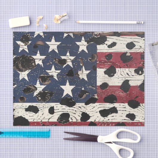 Rustic American Flag Leopard Print (2) 薄葉紙 (クラフト)