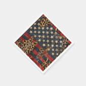 Rustic American Flag Leopard Print (3) スタンダードカクテルナプキン (角)