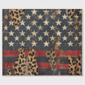 Rustic American Flag Leopard Print (3) ラッピングペーパー (フラット)