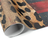 Rustic American Flag Leopard Print (3) ラッピングペーパー (ロールコーナー)