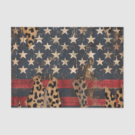 Rustic American Flag Leopard Print (3) 薄葉紙 (正面)
