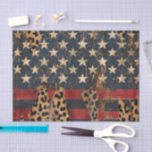 Rustic American Flag Leopard Print (3) 薄葉紙 (クラフト)