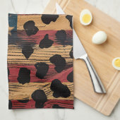 Rustic American Flag Leopard Print (4) キッチンタオル (四つ折り)