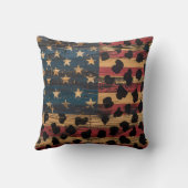 Rustic American Flag Leopard Print (4) クッション (裏面)