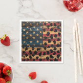 Rustic American Flag Leopard Print (4) スタンダードカクテルナプキン (インサイチュ)