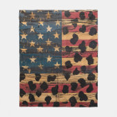 Rustic American Flag Leopard Print (4) フリースブランケット (正面)