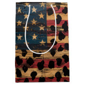 Rustic American Flag Leopard Print (4) ミディアムペーパーバッグ (正面)