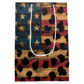 Rustic American Flag Leopard Print (4) ミディアムペーパーバッグ (裏面)