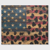 Rustic American Flag Leopard Print (4) ラッピングペーパー (フラット)