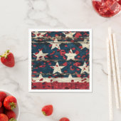 Rustic American Flag Leopard Print (5) スタンダードカクテルナプキン (インサイチュ)