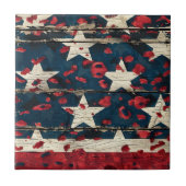 Rustic American Flag Leopard Print (5) タイル (正面)