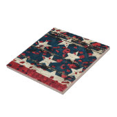 Rustic American Flag Leopard Print (5) タイル (側面)