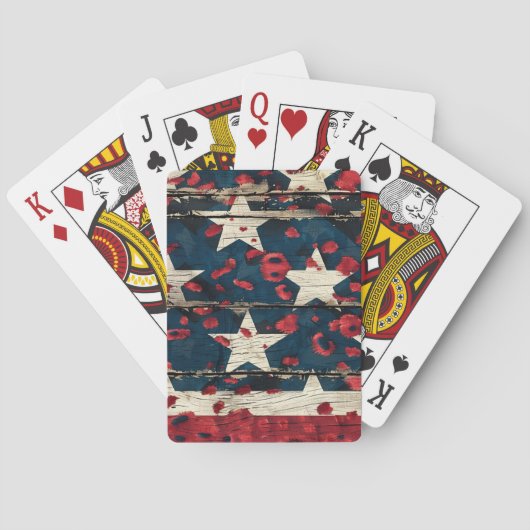 Rustic American Flag Leopard Print (5) トランプ (裏面)