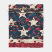 Rustic American Flag Leopard Print (5) フリースブランケット (正面)