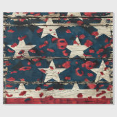 Rustic American Flag Leopard Print (5) ラッピングペーパー (フラット)