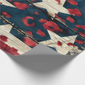 Rustic American Flag Leopard Print (5) ラッピングペーパー (角)