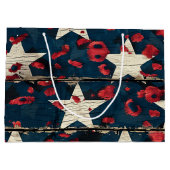 Rustic American Flag Leopard Print (5) ラージペーパーバッグ (裏面)