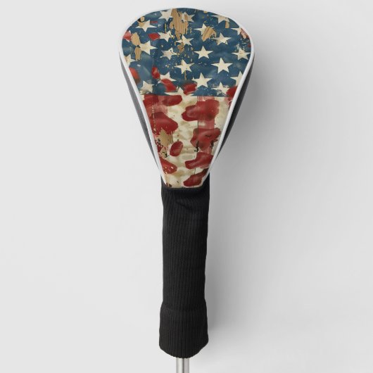 Rustic American Flag Leopard Print (6) ゴルフヘッドカバー (正面)