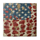 Rustic American Flag Leopard Print (6) タイル (正面)