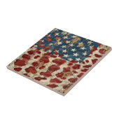 Rustic American Flag Leopard Print (6) タイル (側面)