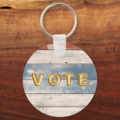 Rustic Americana Wood Plank Vote キーホルダー (裏面)