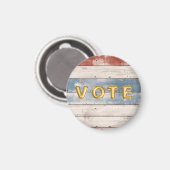 Rustic Americana Wood Plank Vote マグネット (正面/裏面)