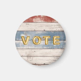 Rustic Americana Wood Plank Vote マグネット